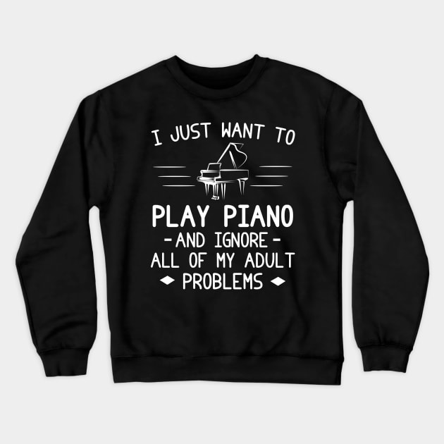 Key to Joyful Escapades! Funny Piano Tee & Hoodie Crewneck Sweatshirt by MKGift